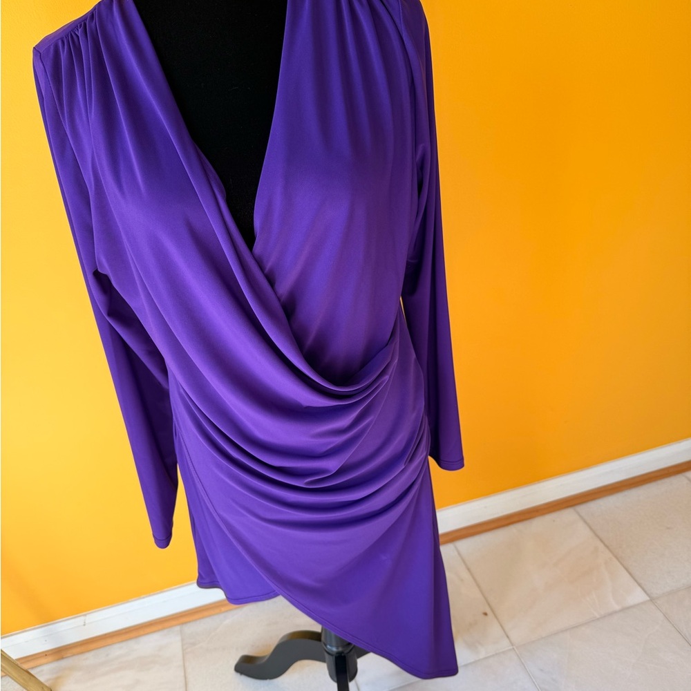 Elegant Purple Draped Dress